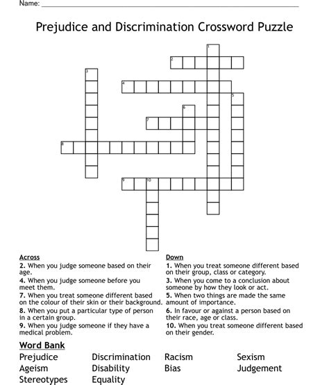 discrimination crossword clue|discriminatory crossword clue.